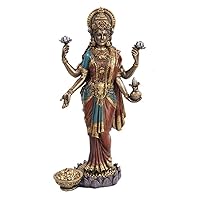 Pacific Giftware PTC 10 Inch Lakshmi Mythological Indian Hindu Goddess Statue Figurine