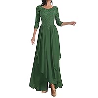 Mother of The Birde Dresses Lace Long Sleeve Wedding Guest Dresses for Women Chiffon Formal Evening Gown