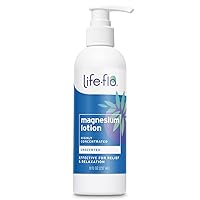 Life-flo Magnesium Lotion, Unscented Body Lotion, Relief and Relaxation w/Magnesium Chloride from Zechstein Seabed, Dermatologist Tested, Hypoallergenic, 60-Day Guarantee, Not Tested on Animals, 8oz