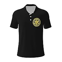 Rotary-International Men’s Polo Shirts Casual Golf Shirts for Men