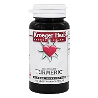 Kroeger Herbs, Turmeric Supplement for Joint Support - Tumeric for Immunity Liver Digestion, Vegetarian, Powerful Anti Inflammatory Supplement, Gluten Free, No Preservatives or Fillers - 100 Capsules