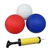 Spike Replacement Game Balls National Color 3-Pack (3.5 inch) with Pump Compatible with Spike Standard Game Set