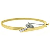 14k Yellow Gold .40 Carat Round Channel Set Diamond Bangle Bracelet