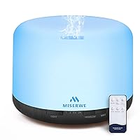 MISERWE 1000ml Diffuser with Remote Control Waterless Automatic Shut Off Essential Oil Diffusers with Timing Mode Adjustable Oil Diffuser for Home