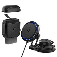 Spigen EZ Slide & Brush Screen Cleaner & OneTap Pro 3 Cryomax (Fast Charging with Ultra-Quiet Noiseless Cooling) Wireless Car Charger Dashboard Designed for iPhone 15, 14, 13, 12, and MagSafe Compatib