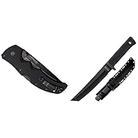 Recon 1 Series Tactical Folding Knife with Tri-Ad Lock and Pocket Clip Recon Tanto Fixed Blade Knife Bundle