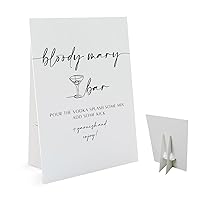 Bloody Mary Bar Sign(8 x 11 Inch Table Sign with Holder), Minimalist Wedding Decoration Sign, Bridal Shower Baby Shower Favors for Guests, Birthday Party Bar Decorations-WEEDS06