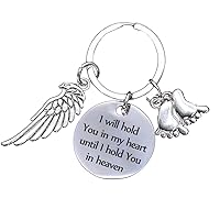 YangQian Baby Infant Loss Memorial Gift for Loss of Son Daughter Baby Sympathy Gifts for Pregnancy Loss Misscarage Infant Loss Gift I will Hold You in My Heart Until i Can Hold You in Heaven Keychain