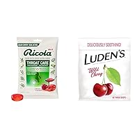 Ricola Max Swiss Cherry Throat Drops 34ct & Luden's Wild Cherry Throat Drops 90ct Sore Throat Relief Bundle