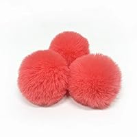 10pcs Faux Rabbit Fur Pompom Balls Pom Poms for Hats Gloves Keychains Pom Pom with Elastic Loop Knitting Supplies ( Color : Orange , Size : 10cm )