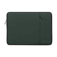 MOSISO Laptop Sleeve Bag Compatible with MacBook Air/Pro, 13-13.3 inch Notebook, Compatible with MacBook Pro 14 inch M3 M2 M1 Chip Pro Max 2024-2021, Polyester Vertical Case with Pocket,Midnight Green