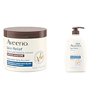 Aveeno Skin Relief Intense Moisture Repair Body Cream with Triple Oat & Shea Butter Formula & Gentle, Soap-Free Body Wash with Oat to Soothe Dry, Itchy Skin - 33 fl. Oz