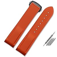 Suitable For Omega Watchband 20mm 22mm Silicone Watch Band With Folding Clasp Curved End WristRubber Straps