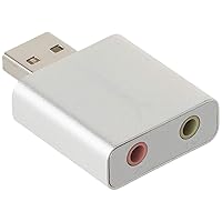 SABRENT Aluminum USB External Stereo Sound Adapter for Windows and Mac. Plug and Play No Drivers Needed. [Silver] (AU-EMAC)