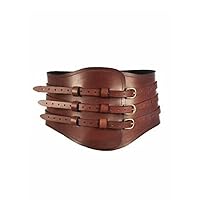 Medieval Roman Armor Belt Gladiator Leather Waist Wide Belt Triple Belt