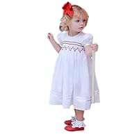 White Christmas Dress for Baby Girls Toddler Timessless Hand Smocked