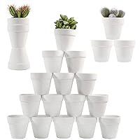3 Inch Terracotta Pots - 22Pack Clay Flower Pots with Drainage Hole, Succulent Nursery Pot/Cactus Plant Pot. Great for Plants, Crafts, Wedding Favorn, DIY Production (White)