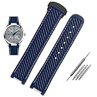 20mm Watchband Curved End Silicone Rubber Watch band with Metal for Omega strap Seamaster 300 AQUA TERRA AT150 8900 + Tools