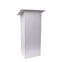 White MDF Wood Podium Church Pulpit School Lectern Conference Debate Stand 22.83X15.59X44