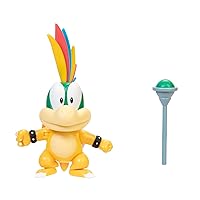 Super Mario Action Figure 4 Inch Lemmy Koopa Collectible Toy with Ball Accessory