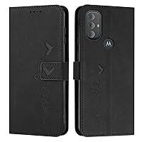 IVY Moto G Power 2022 Case Wallet, [Smile Love][Kickstand Flip][Lanyard Shoulder Strap][PU Leather] - Wallet Case for Motorola Moto G Power 2022 Devices - Black