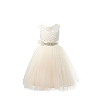 Miama Champagne Lace Tulle Wedding Flower Girl Dress Junior Bridesmaid Dress