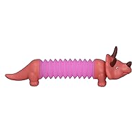 Stretching Dinosaur Toy Functional Durable Funny Plastic Dinosaur Stress Relief Toy with Light for Stress Relief (Red)