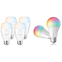 ELE A19 4PK Bundle with A19 Color 2PK, Work with Alexa, Google Home, SmartThings, Zigbee, Hub Required