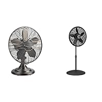 Lasko Oscillating Table Top Fan, Portable, 3 Quiet Speeds, for Bedroom, Kitchen and Office, 17
