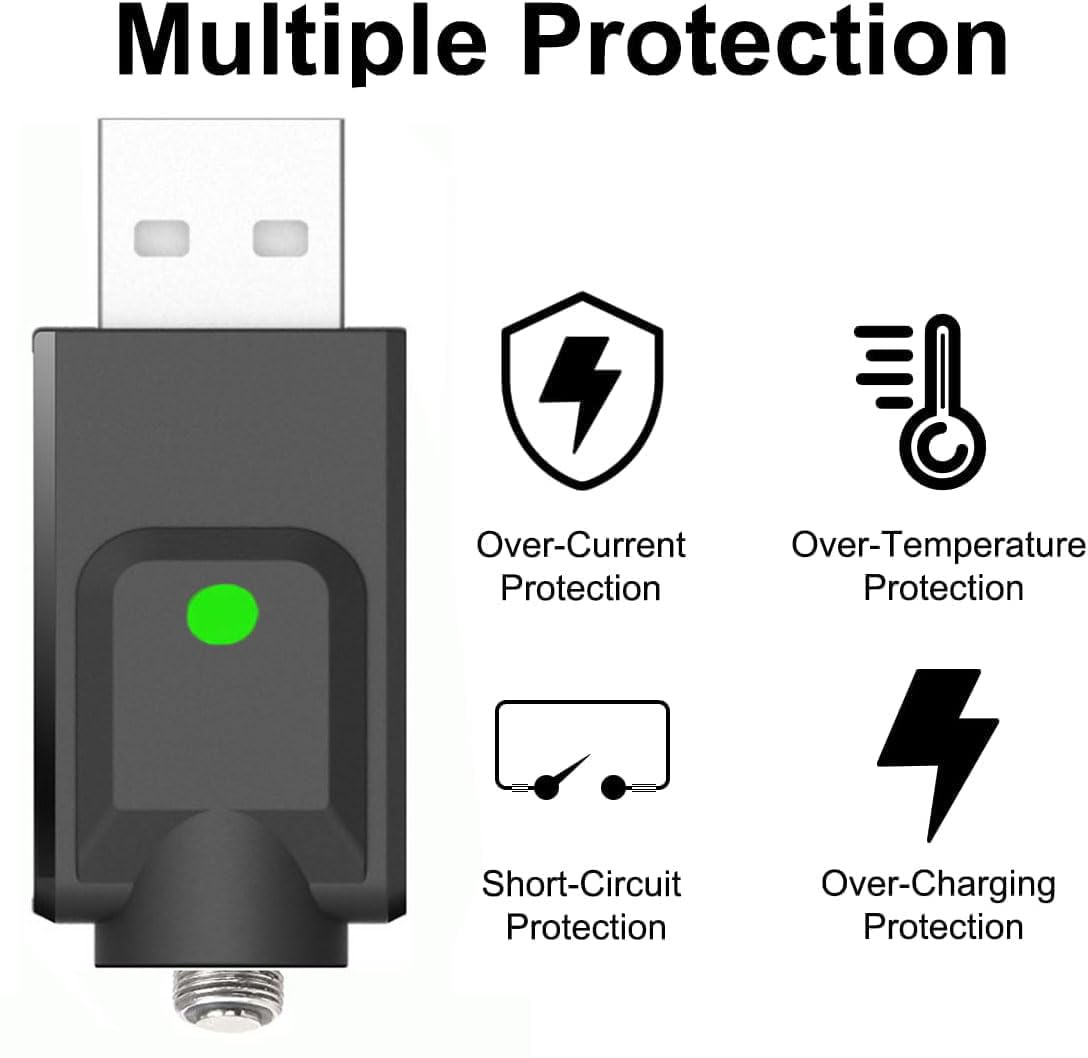 ESUYUTOS Smart USB Thread Charger Cable, USB Thread Cable, USB Charger Thread Portable USB with Intelligent Overcharge Protection LED Indicator - 2 PCSUSB