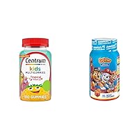 Centrum Kids 110 Count Tropical Fruit Multivitamin Gummies Bundle with L'il Critters 60 Count Paw Patrol Cherry, Orange and Blueberry Flavored Kids Gummy Multivitamins