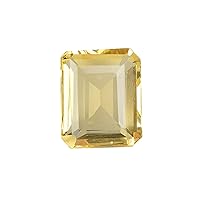 GEMHUB Yellow Citrine Loose Gemstone 89.00 Ct Emerald Cut Brazilian Yellow Citrine for Pendant, Necklace