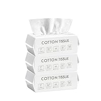 Cotton Tissue Facial Tissue Soft Dry Wipe Multipurpose Cotton Wipes Disposable Face Towel Extra Thick and Soft Dry or Wet Use for Makeup Removing Nursing Baby Care (3PACK)