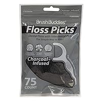 75 Dental Floss Picks Charcoal Infused Clean Teeth Gums Tooth Picks Oral Care