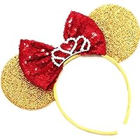 CLGIFT Beauty and The Beast Ears, Gold Minnie Ears, Belle Ears