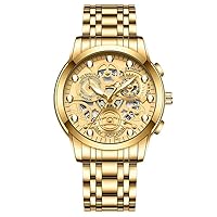 Men's Hollow Twist Watch Trendy Waterproof Men's Watch Night Glow Watch All Gold Color