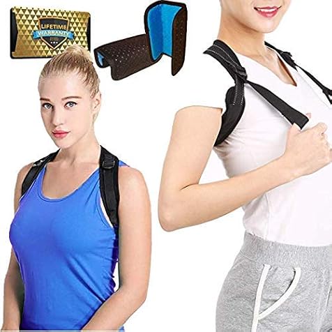 Back Posture Corrector for Women & Men + Double Detachable Pads - Effective and Comfortable Posture Brace for Slouching & Hunching - Discreet Design - Clavicle Support Brace (28"-50")