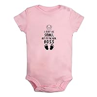 I May Be Small But I'm the Real Boss Funny Bodysuits, Newborn Baby Romper, Infant Jumpsuits, 0-24 Months Babies Outfits