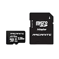 128GB microSDXC Memory Card with Adapter - A1, UHS-I U3, V30, 4K, C10, Micro SD, Optimal Read speeds up to 90 MB/s