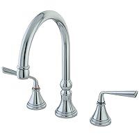 Kingston Brass KS2791ZLLS Silver Sage Widespread Kitchen Faucet, 8 to 16 Inch Center, Polished Chrome