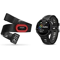 Garmin Forerunner 735XT Bundle, Multisport GPS Running Watch with Heart Rate, Includes HRM-Run Monitor, Black/Gray