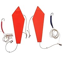 DFYUJU Splashing Float Trolling Planer Board Set Left & Right with Flash Scale Spoon Trolling Spoon Accessory Fishing Lure for Saltwater Fishing Trolling