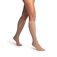 SIGVARIS Women's DYNAVEN Sheer Calf Compression Socks, 20-30mmHg, LS - Large Short, Beige