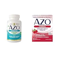 AZO D Mannose Urinary Tract Health, Cleanse, Flush & Protect The Urinary Tract & Cranberry Urinary Tract Health Supplement, 1 Serving = 1 Glass of Cranberry Juice, Sugar