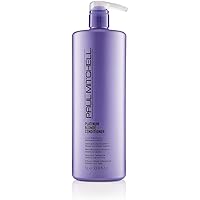 Paul Mitchell Platinum Blonde Purple Conditioner, Cools Brassiness + Eliminates Warmth, For Color-Treated Hair + Naturally Light Hair Colors, 33.8 fl. oz
