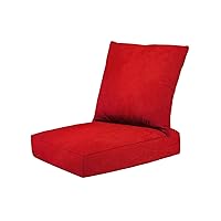 2-Piece Deep Seating Cushion Set Red Carpet Solid Writing Wall Paper Dining Chair Bench Replacement Deep Seat Cushions for Indoor Outdoor Patio Furniture