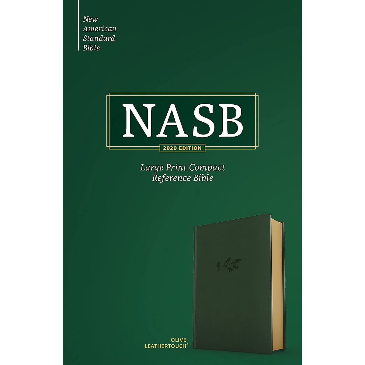 NASB Large Print Compact Reference Bible, Olive Leathertouch, Red Letter, Presentation Page, Cross-References, Full-Color Maps, Easy-to-Read Bible Karmina Type