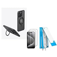 Anker Magsafe Case with 360° Ring Stand and 2-Pack Easy Fit Screen Protector for iPhone 15 Pro Max