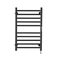 Heated Towel Rack Wall Mounted Lightweight, Hardwired and Plug 10 Bars Thermostatic Timer Polished Quick Towel Dryer Polished Drying Built-in Timer Home Energy Efficient 115W,Black