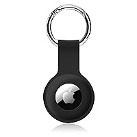 1 Pack Airtag Holder Accessories, Silicone Airtag Keychain Case for Apple, Anti-Losing GPS Keychain Ring Protective Cover for Luggage Tracker, Keys, Dog, Kids Bag